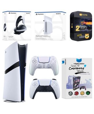 PlayStation 5 Pro Digital Bundle with Disc Drive, Extra Controller, Pulse Elite Headset, MightySkins Voucher and 2 Year Extended Warranty