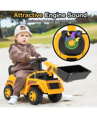 Ride on Bulldozer Excavator Digger Toy with Adjustable Bucket