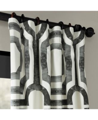 Geometric Printed Cotton Room Darkening Curtain