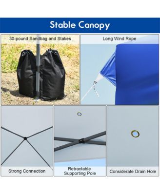 8x8 FT Pop up Canopy Tent Shelter Wheeled Carry Bag 4 Canopy Sand Bag