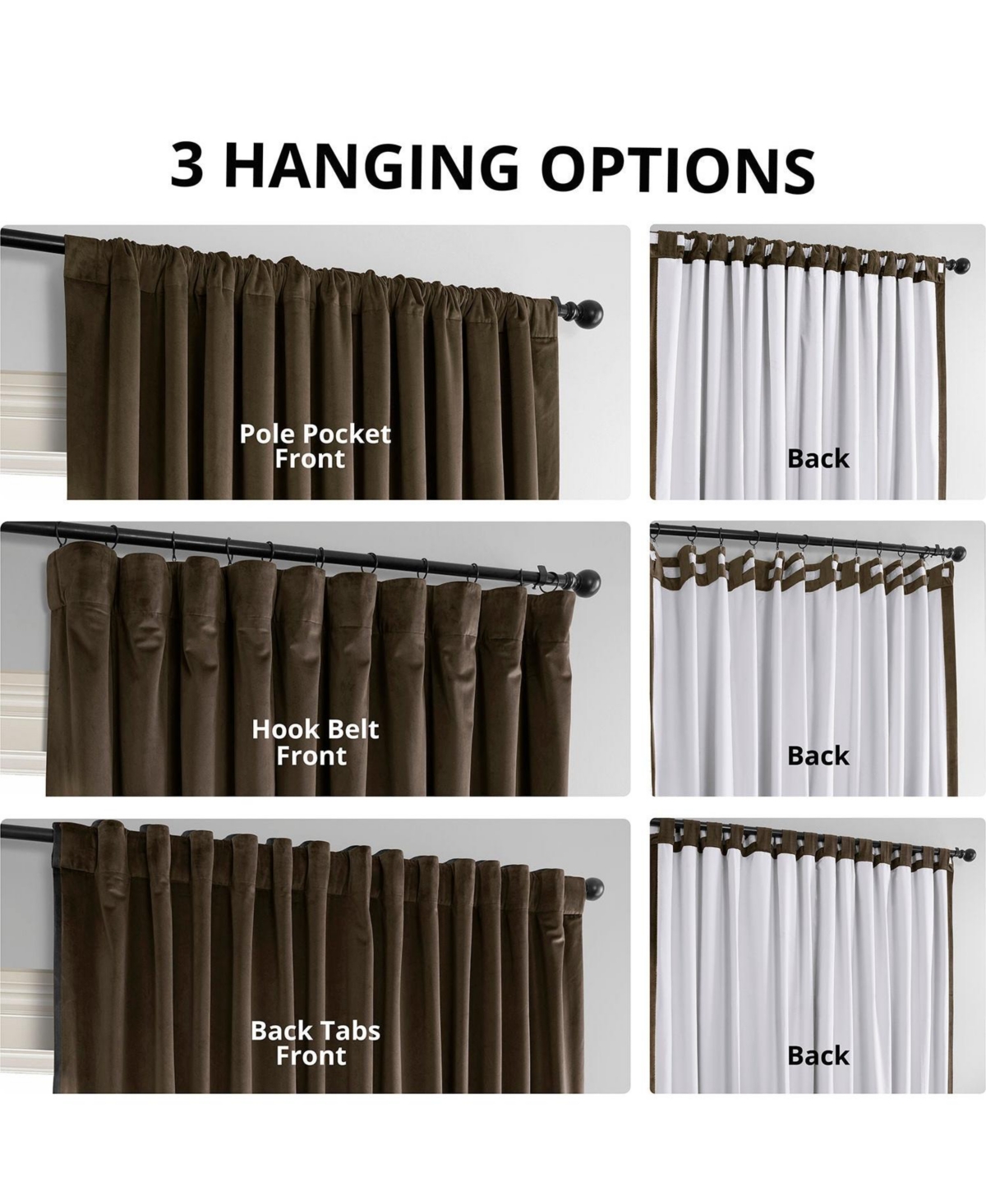 Half Price Drapes Java Signature Extra Wide Velvet Blackout Curtain