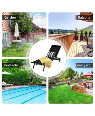 Patio Chaise Lounge Sling Armless back Adjustable Outdoor