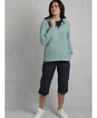 Women's Alisa 1/4 Zip Snow Marl Fleece Hoodie