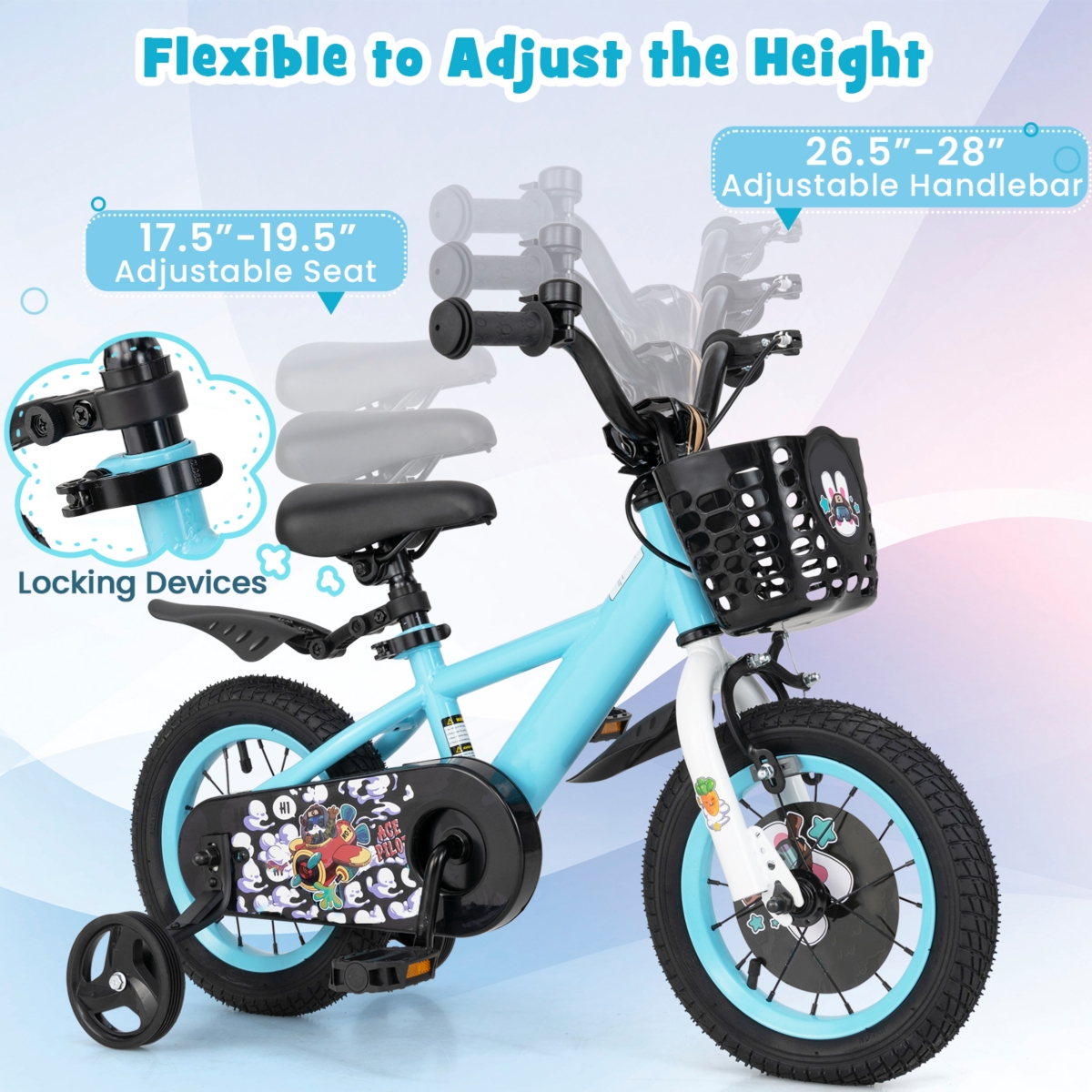 Kids Bike with Adjustable Handlebar and Saddle Perfect Bicycle for Children Aged 4-8 Years Old