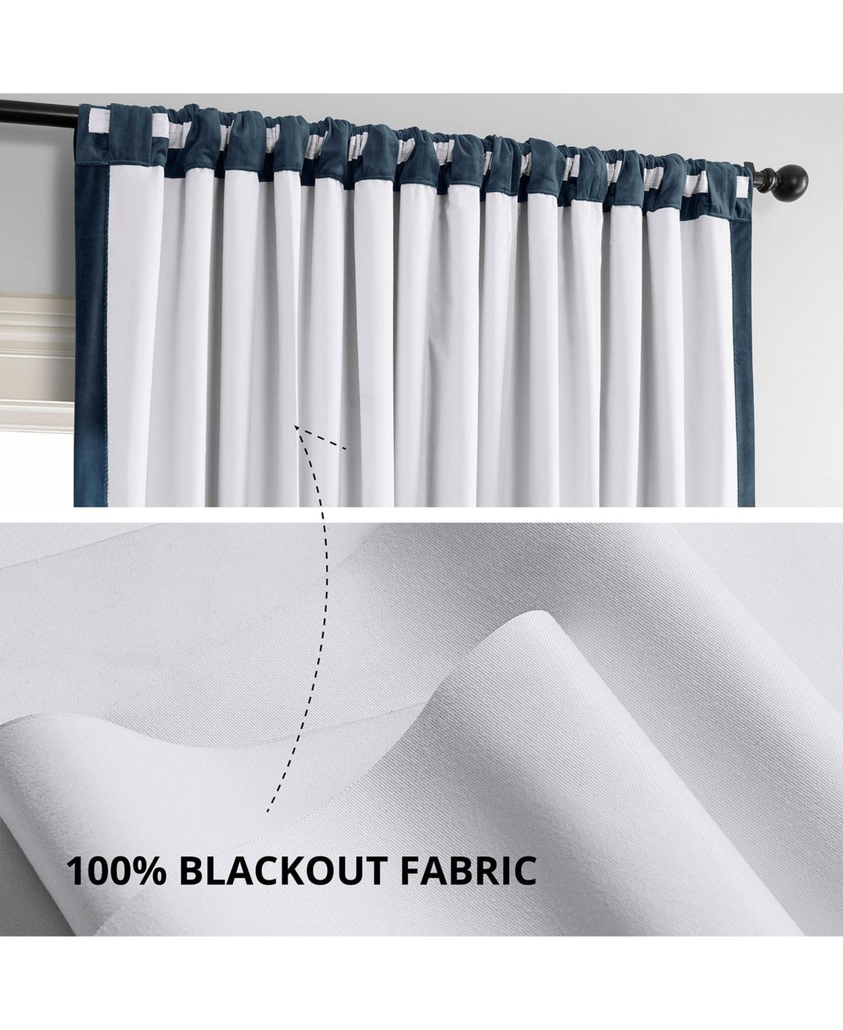 Half Price Drapes Midnight Blue Signature Extra Wide Velvet Blackout Curtain