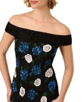 Women's Beaded Off-The-Shoulder Sheath Dress