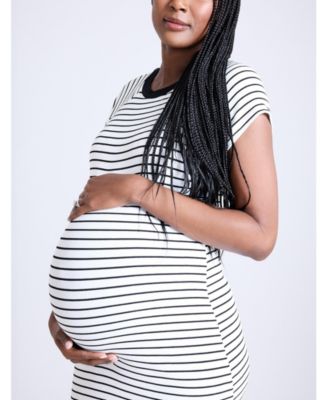Maternity Rib Knit Short Sleeve Raglan Midi Dress - Motherhood