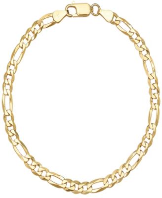 Men’s 14K Gold Plated Sterling Silver Figaro Link Chain Bracelet