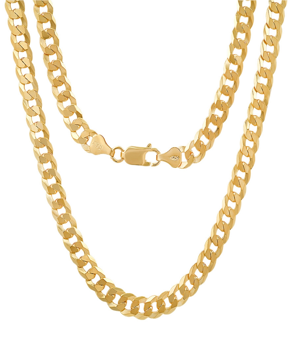 Unisex 14K Gold Plated Cuban Superflat Link Necklace - Gold