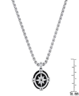 Men's Stainless Steel Compass Pendant Necklace