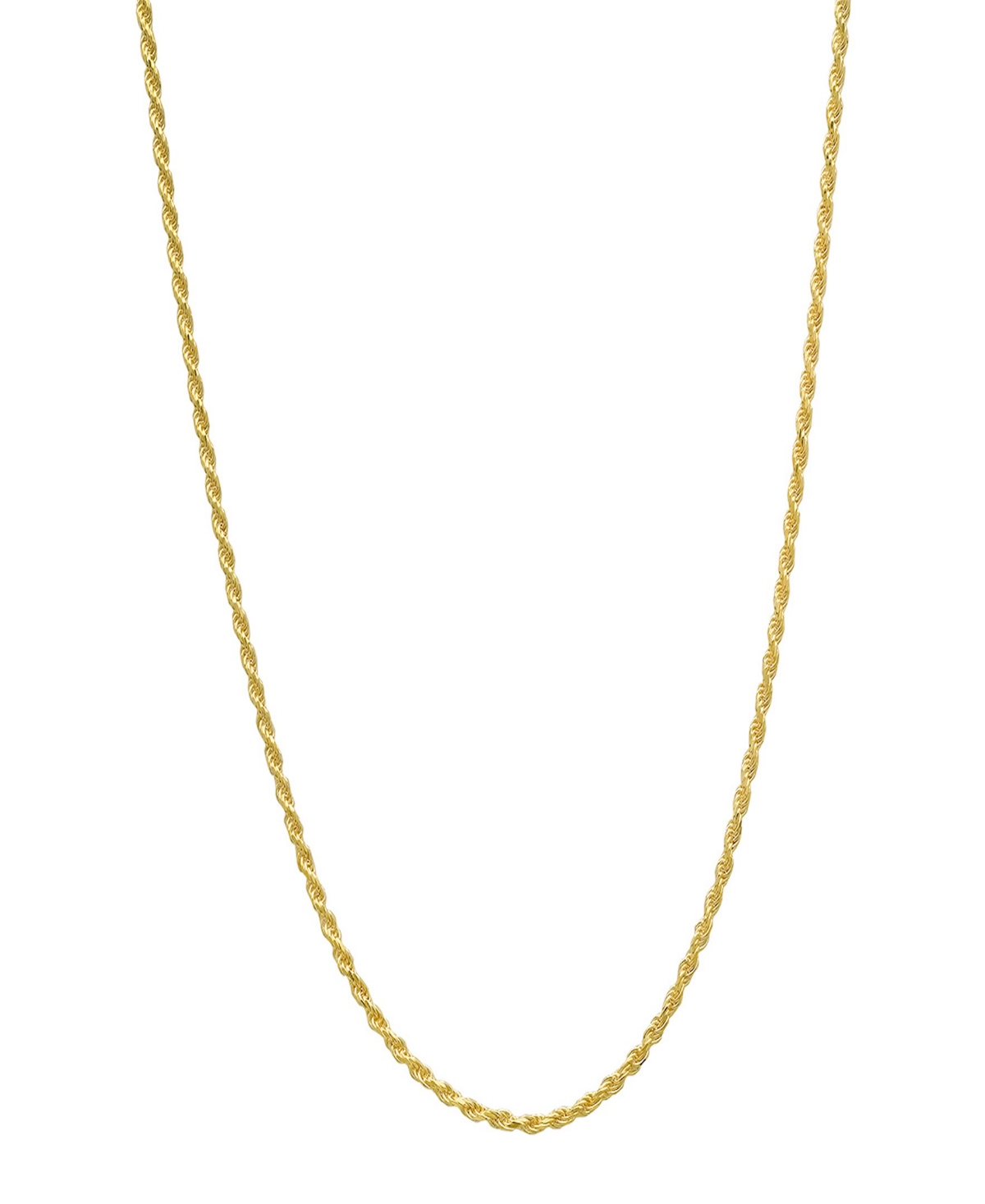Steeltime Unisex 14k Gold Plated Rope Chain Necklace