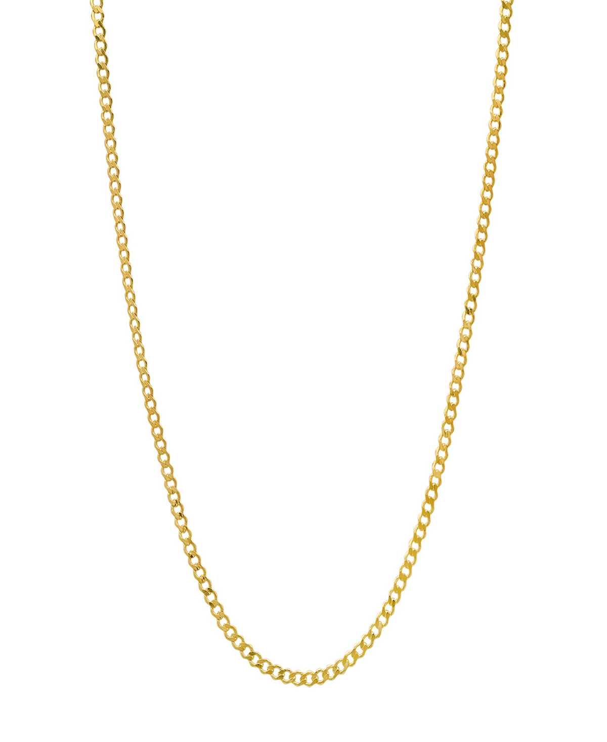 Unisex 14K Gold Plated Cuban Flat Necklace - Gold