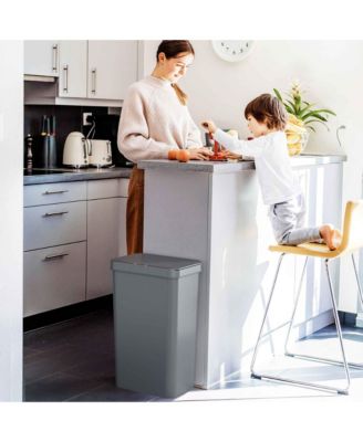 50 Liter / 13.2 Gallon Prime White Plastic Sensor Kitchen Trash Can