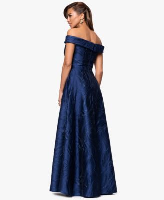 Women's Off-The-Shoulder Metallic Ball Gown