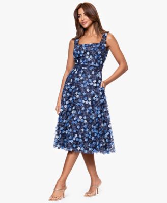 Women's Printed Square-Neck Sleeveless Dress