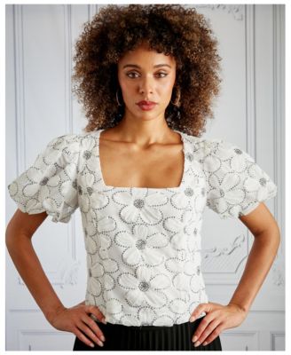 Women's Printed Square-Neck Top