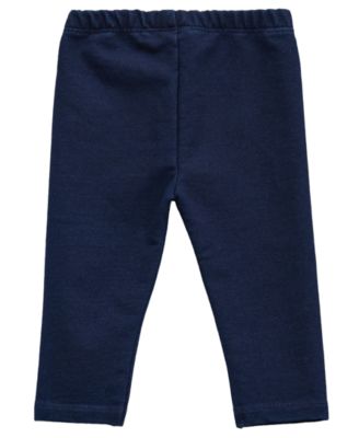 Baby Girls 2-Piece Long Sleeve Yarn Dye Stripe T-Shirt and Knit Denim Pants Set