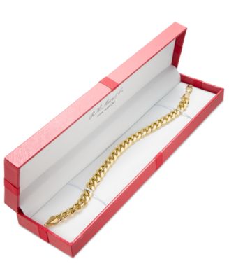 Lightweight Men's Cuban Chain Link Bracelet (10mm) in 14k Gold