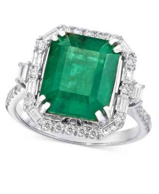 EFFY&reg; Emerald (5-1/2 ct. t.w.) & Diamond (1/2 ct. t.w.) Statement Ring in 14k Gold or 14k White Gold