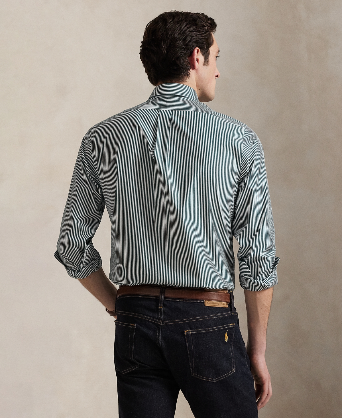 Polo Ralph Lauren Men's Classic-fit Striped Poplin Shirt In Green