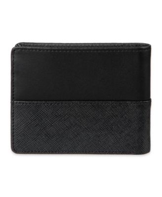 Men's RFID Overlapping Saffiano Slimfold Wallet