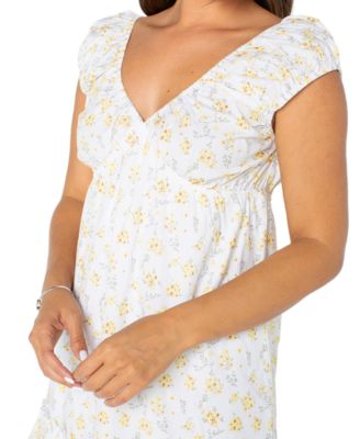 Juniors' Printed Babydoll Mini Dress