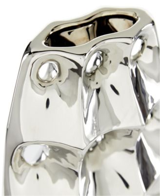 Ceramic 14" Modern Vase with Cut Out Designs