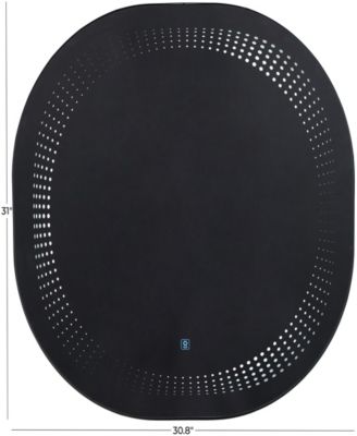 Glass 31" LED Wall Mirror with Radial Pattern