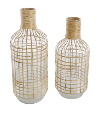Glass Bohemian Vase, Set of 2