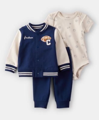 Carter's - Baby Boys Cotton Varsity Freshman Little Jacket, Bodysuit & Pants, 3 Piece Set