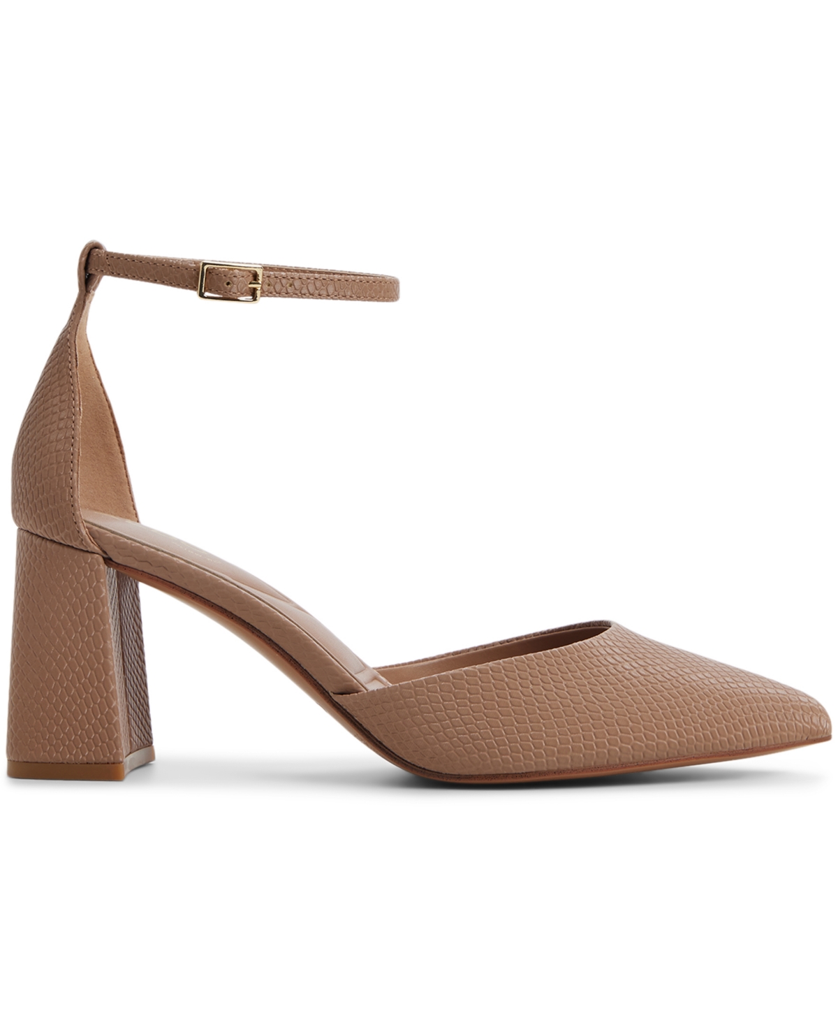 Aldo Jan Ankle Strap Pointed Toe Pump In Brown