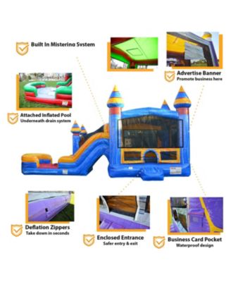 Melting Artic Commercial Grade Bounce House Water Slide Combo with Pool for Kids and Adults (with Blower), Basketball Hoop, Wet Dry Use, Outdoor Indoor, Birthday Party, Rental Quality