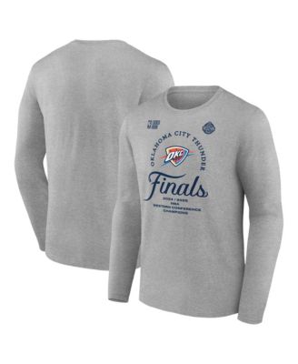 Fanatics - Men's Steel Oklahoma City Thunder 2025 NBA Western Conference Champions Locker Room Long sleeve T-Shirt
