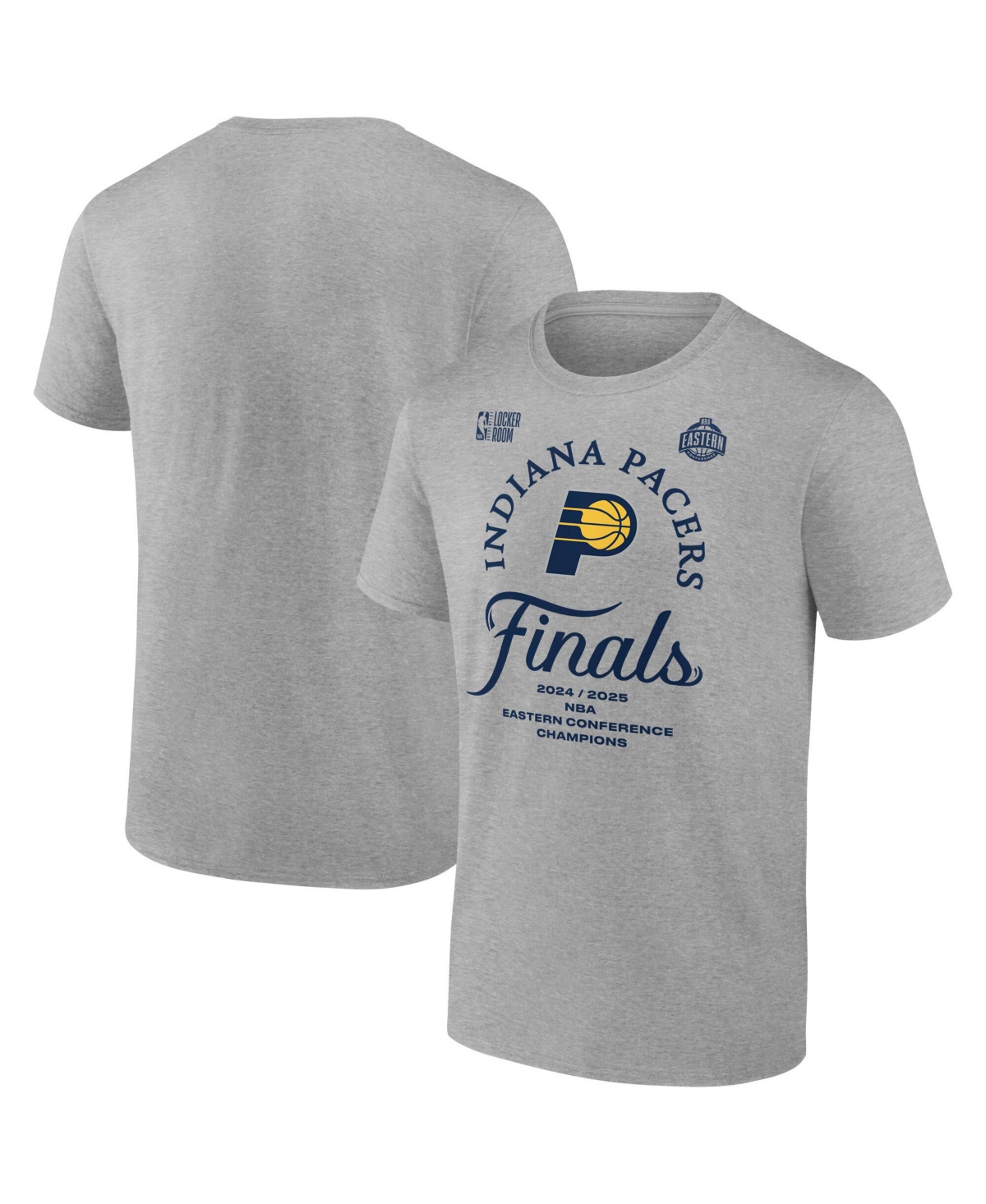 Men's Steel Indiana Pacers 2025 Nba Eastern Conference Champions Locker Room T-Shirt - Steel