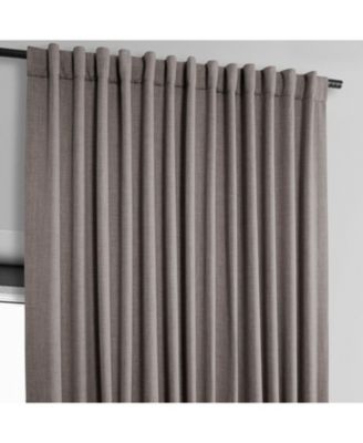 Extra Wide Textured Faux Linen Room Darkening Curtain