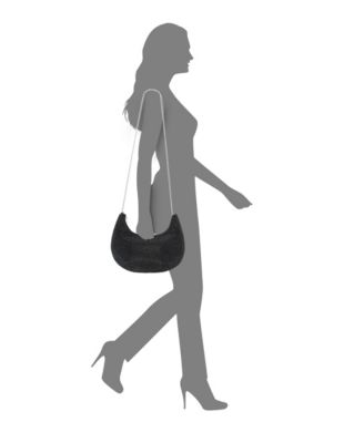 All Over Crystal Crescent Moon Crossbody Bag