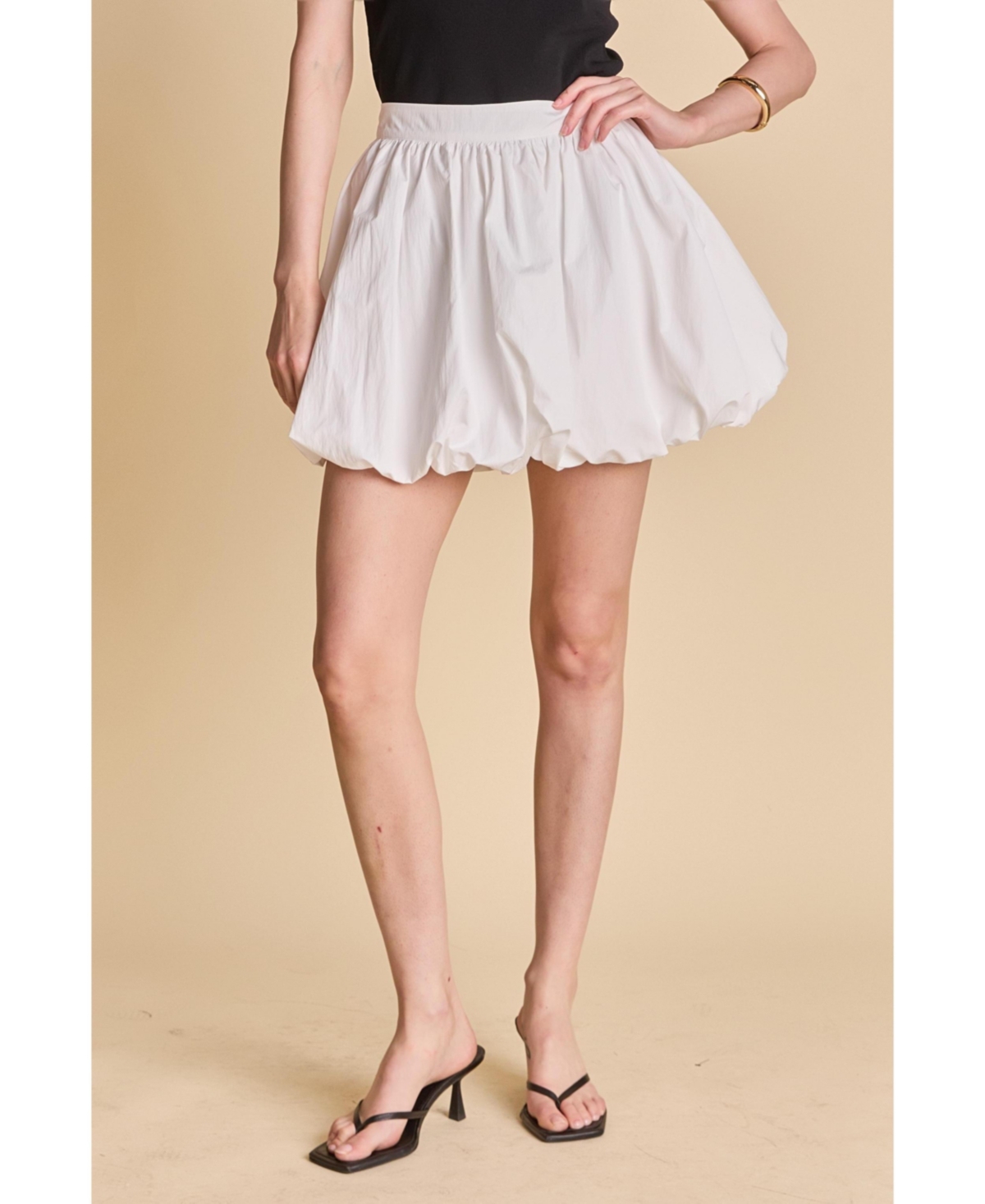 Women's High Waisted Bubble Skirt - White