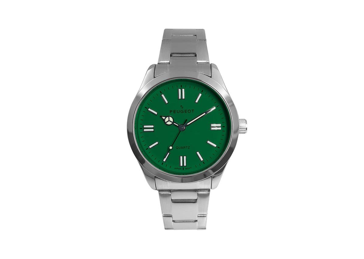 Women's 36mm Sport Watch with Green Dial and Stainless Steel Bracelet