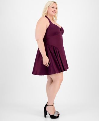Trendy Plus Size A-Line Halter Dress