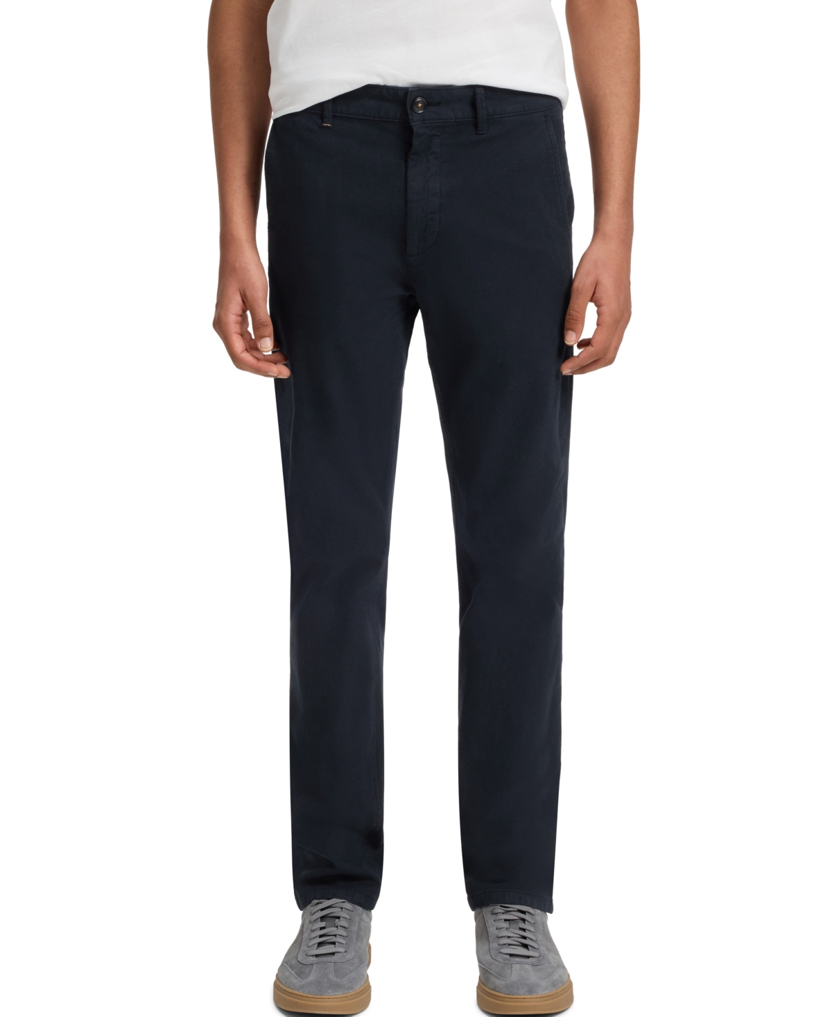 Boss by Hugo Boss Men's Stretch-Cotton Dobby Slim-Fit Pants - Dark Blue