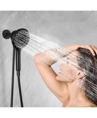 High Pressure Shower Heads 6 Spray Mode, Magnetic Shower Head for Bathroom, Matte Black Handheld Shower with 60 inch Stainless Steel Hose