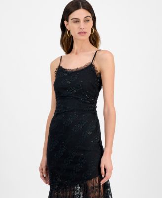 Juniors' Asymmetrical Lace Dress