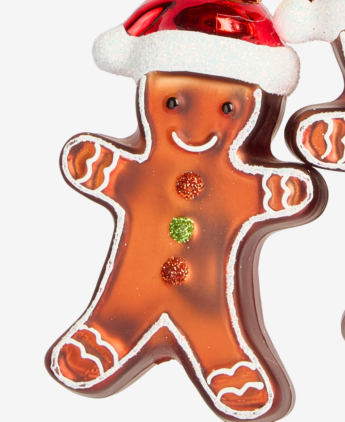 Holiday Lane Gingerbread Village Glass Gingerbread Men Ornament, Macy's Exclusive In Brown