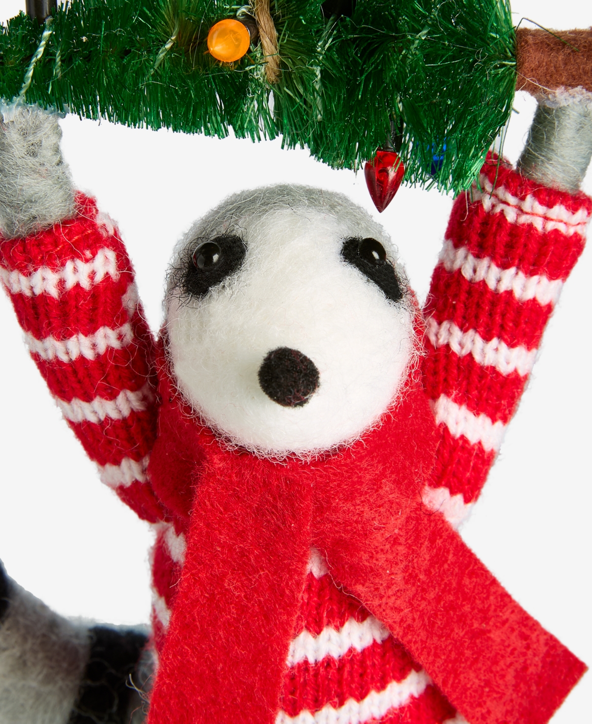 Holiday Lane Tiny Tidings Tree-toting Raccoon Fabric Ornament, Macy's Exclusive In Red