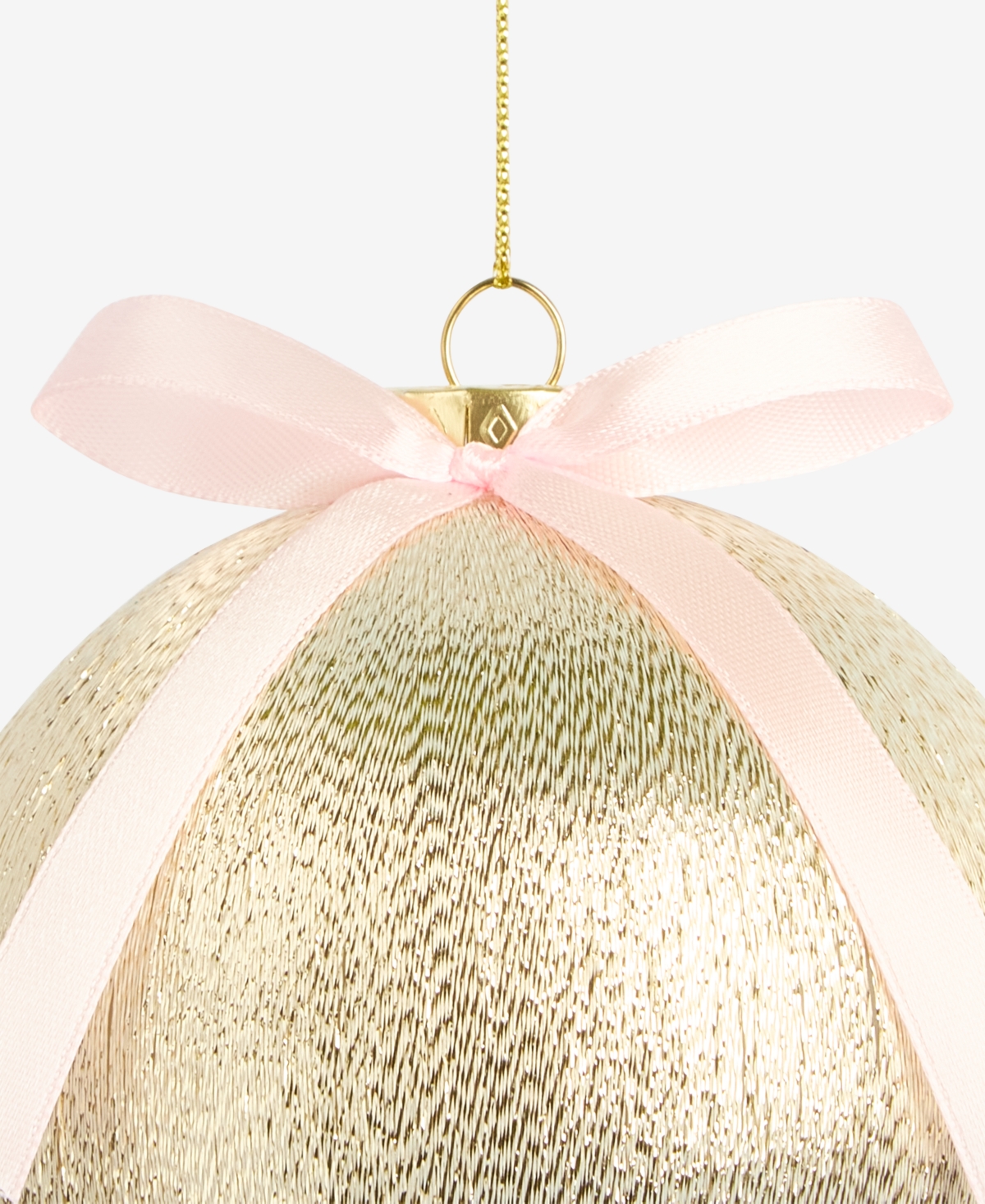 Holiday Lane Gilded Glamour Gilded Glamour Bow-trim Satin Ball Ornament, Macy's Exclusive In Transparent