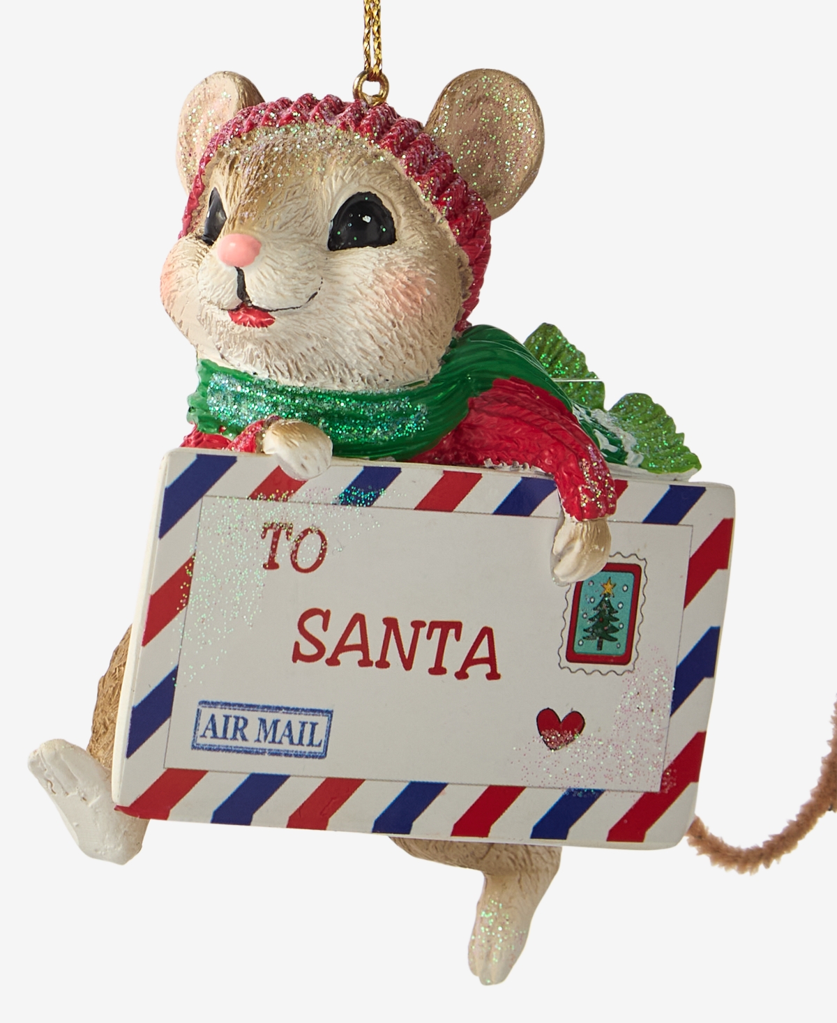 Holiday Lane Heritage Mouse Post Card Ornament, Macy's Exclusive In Transparent
