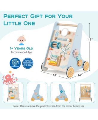 Toddler Walker Push and Pull Learning Activity Center with Wheels