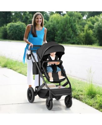 Toddler 3-in-1 Folding Convertible Newborn Stroller with Detachable Bassinet