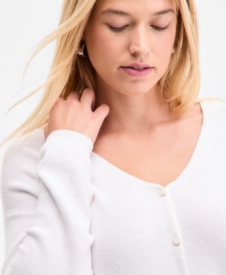 Women's V-Neck Button-Front Cardigan, Exclusively at Macy's