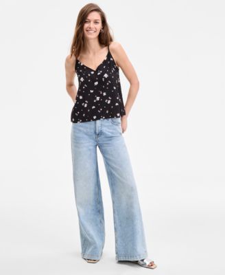 Women's Floral V-Neck Camisole Top, Exclusively at Macy's